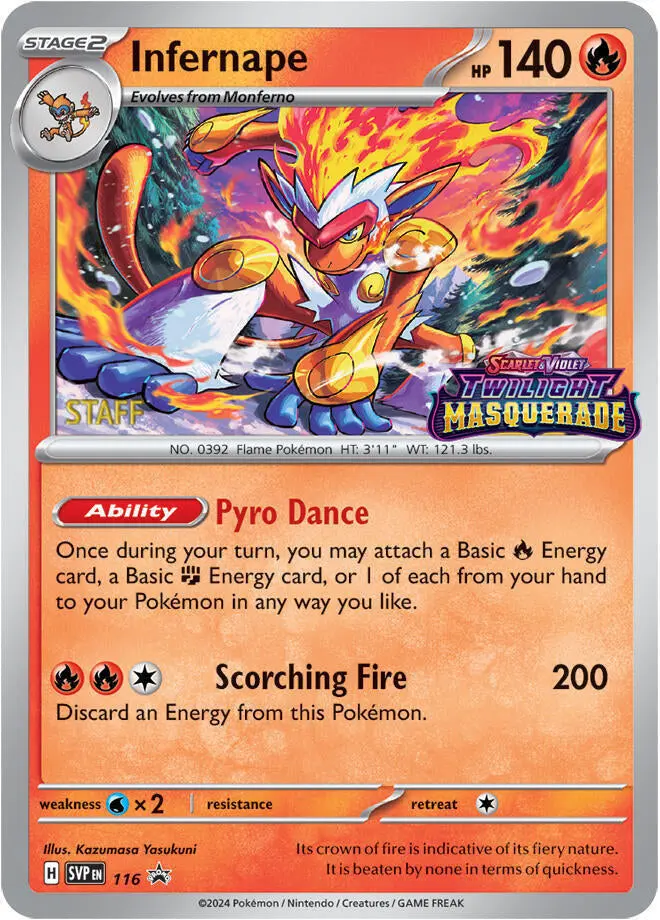 Infernape (116) (Staff) [Scarlet & Violet: Black Star Promos] 1