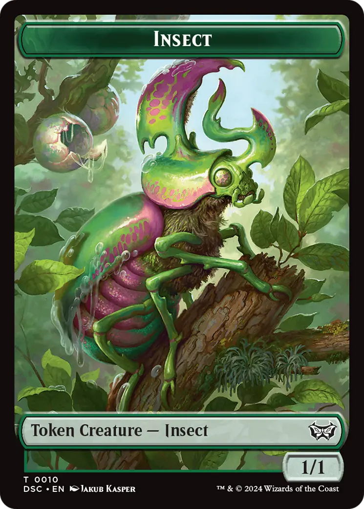 Insect (0010) //Manifest Double-Sided Token [Duskmourn: House Of Horror Commander Tokens] 1