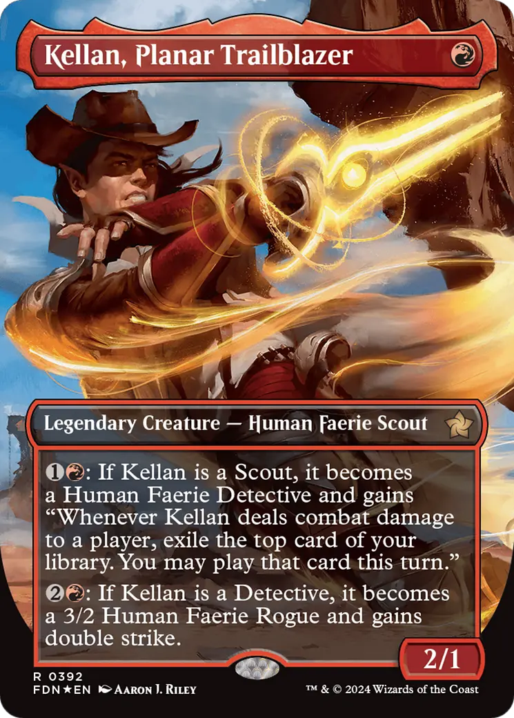 Kellan, Planar Trailblazer (Borderless) (Mana Foil) [Foundations] 1