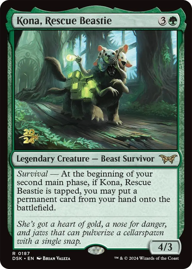 Kona, Rescue Beastie (0187) [Duskmourn: House Of Horror Prerelease Promos] 1