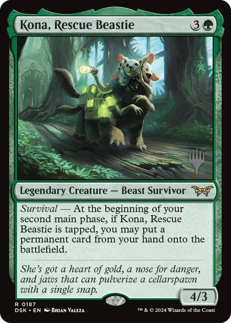 Kona, Rescue Beastie (0187) (Promo Pack) [Duskmourn: House Of Horror Promos] 1