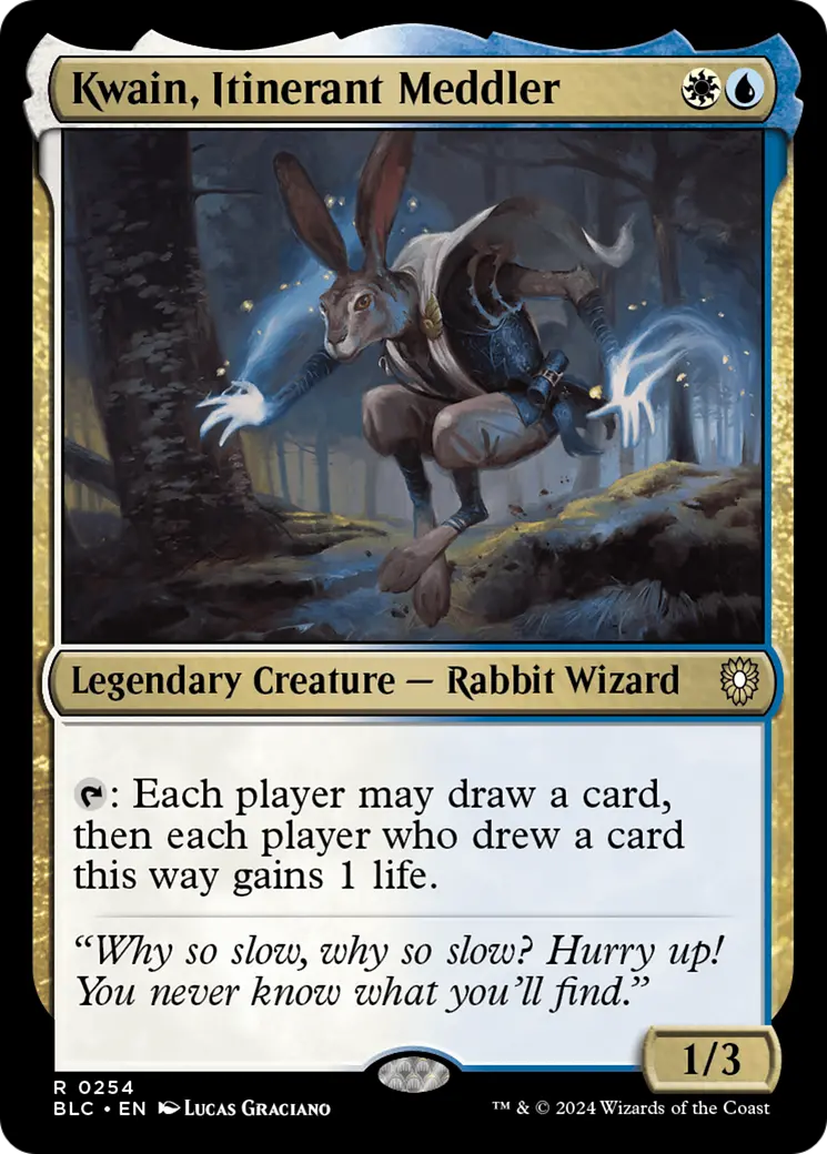 Kwain, Itinerant Meddler [Bloomburrow Commander] 1
