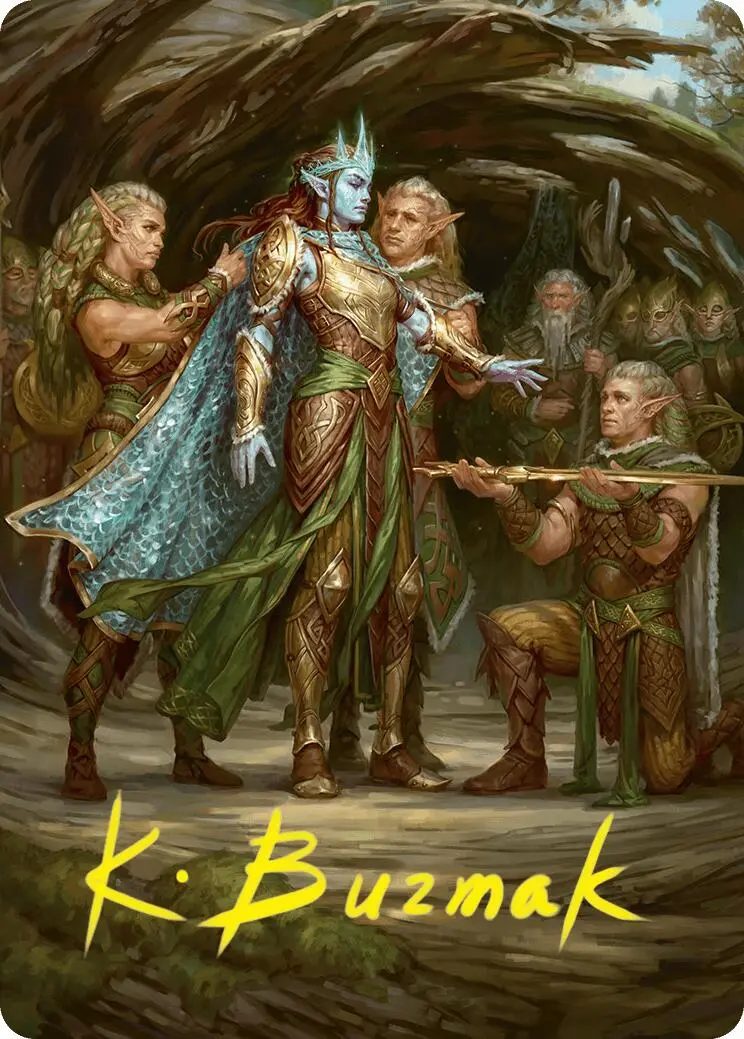 Lathril, Blade Of The Elves Art Card (48/54) (Gold-Stamped Signature) [Foundations Art Series] 1