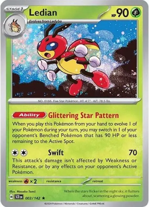 Ledian (003/142) (Theme Deck Exclusive) [Scarlet & Violet: Stellar Crown] 1