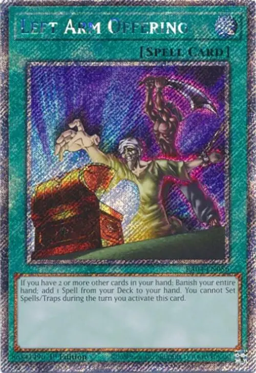 Left Arm Offering [Ra04-En086] Platinum Secret Rare 1