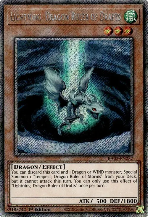 Lightning, Dragon Ruler Of Drafts (Platinum Secret Rare) [Ra03-En257] Platinum Secret Rare 1