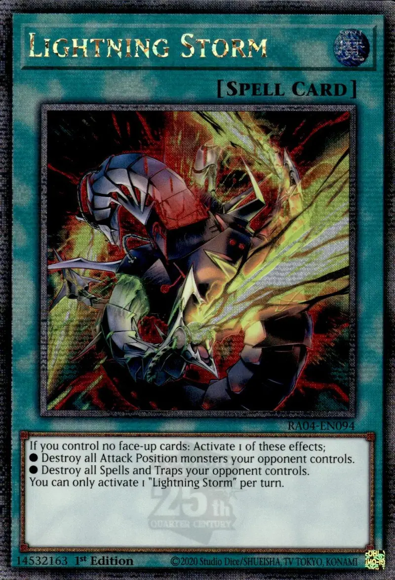 Lightning Storm (New Art) [Ra04-En094] Quarter Century Secret Rare 1