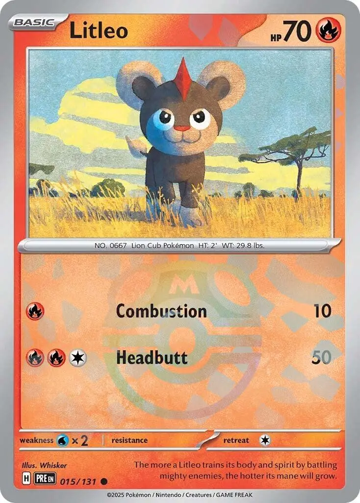 Litleo (015/131) (Master Ball Pattern) [Scarlet & Violet: Prismatic Evolutions] 1