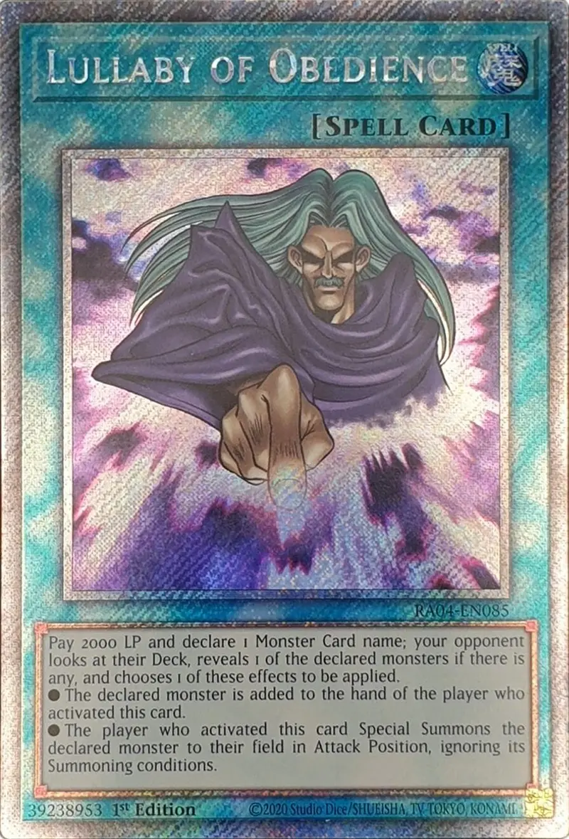 Lullaby Of Obedience [Ra04-En085] Platinum Secret Rare 1
