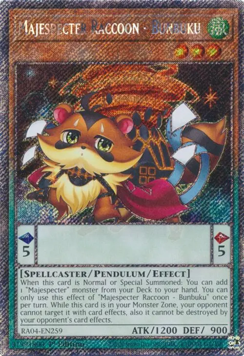 Majespecter Raccoon - Bunbuku [Ra04-En259] Platinum Secret Rare 1