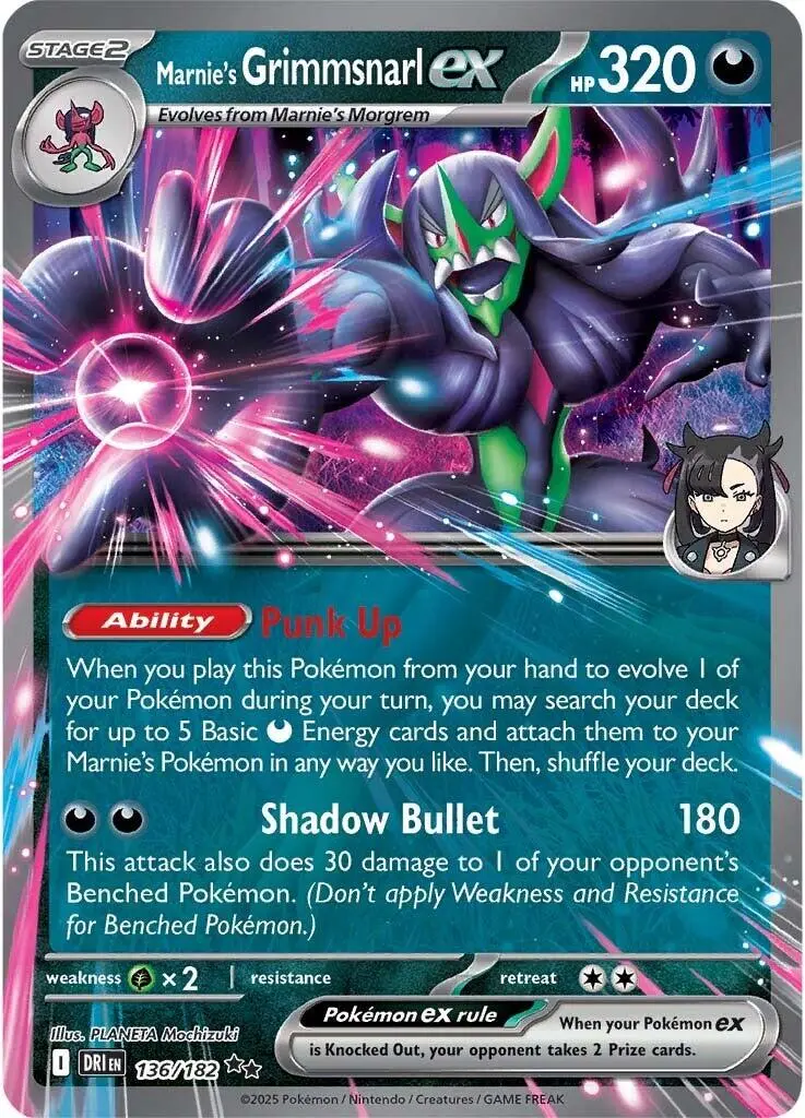 Marnie's Grimmsnarl Ex (136/182) [Scarlet & Violet: Destined Rivals] 1