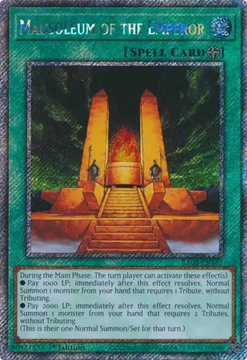 Mausoleum Of The Emperor (Platinum Secret Rare) [Ra03-En167] Platinum Secret Rare 1