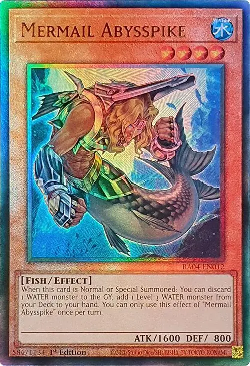 Mermail Abysspike [Ra04-En012] Prismatic Ultimate Rare 1