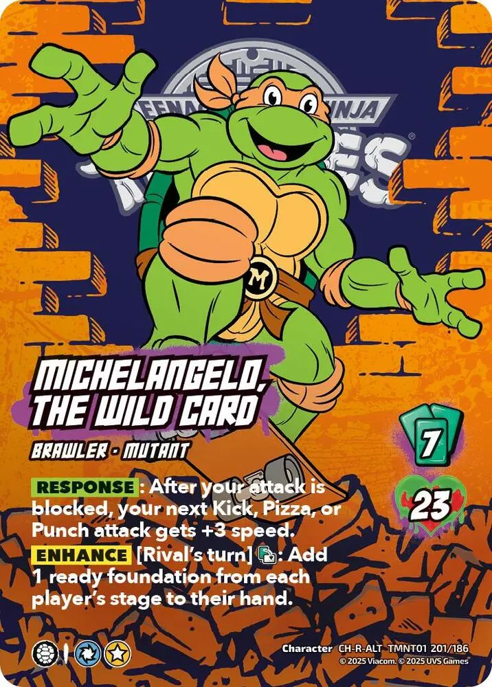 Michelangelo, The Wild Card (Alternate Art) (201) - Teenage Mutant Ninja Turtles (Tmnt) 1