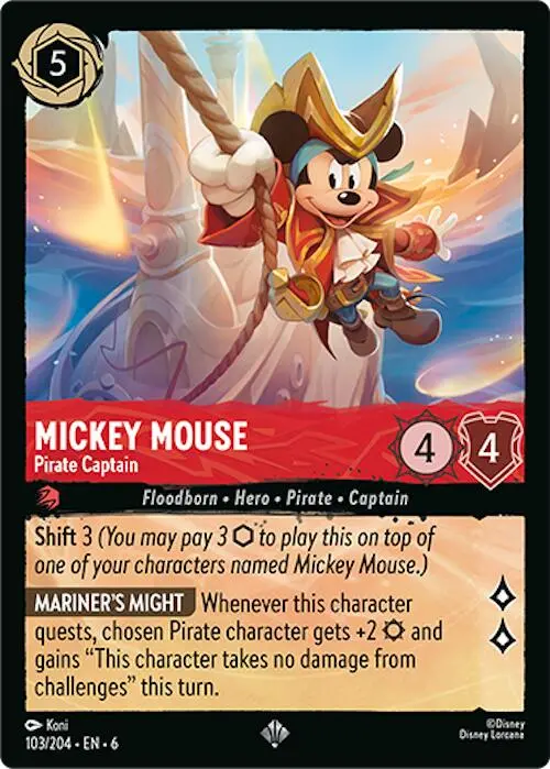 Mickey Mouse - Pirate Captain (103/204) [Azurite Sea] 1
