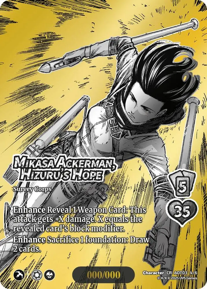 Mikasa Ackerman, Hizuru's Hope (Chrome Rare) - Foil #13/100 1