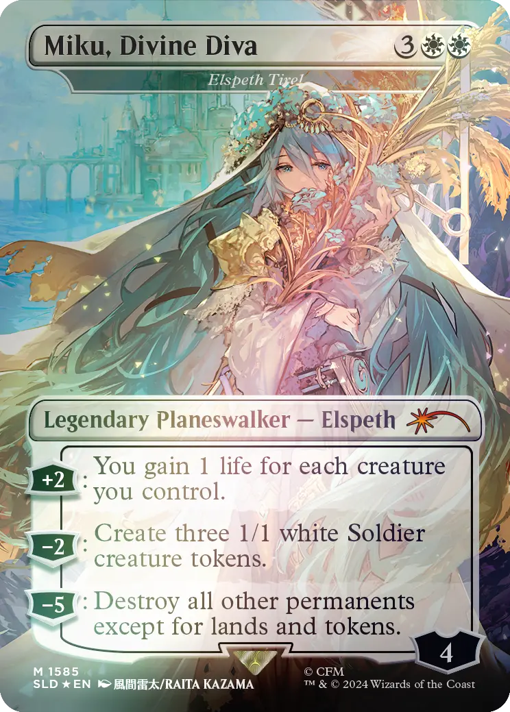 Miku, Divine Diva - Elspeth Tirel (Rainbow Foil) [Secret Lair Drop Series] 1