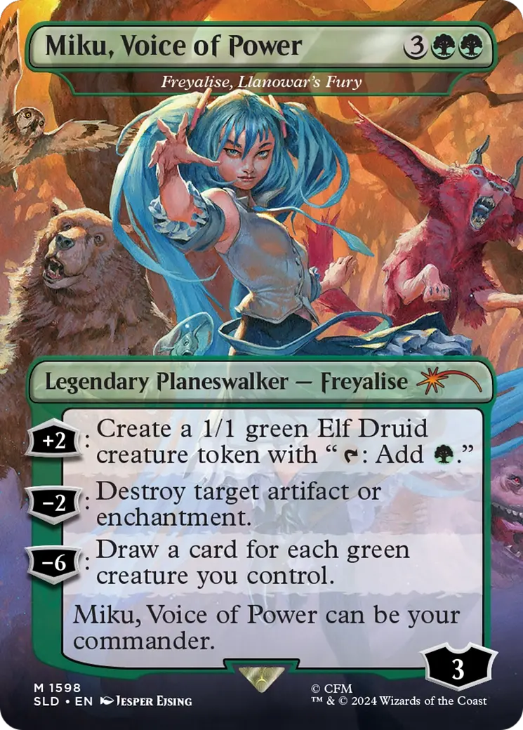 Miku, Voice Of Power - Freyalise, Llanowar's Fury [Secret Lair Drop Series] 1