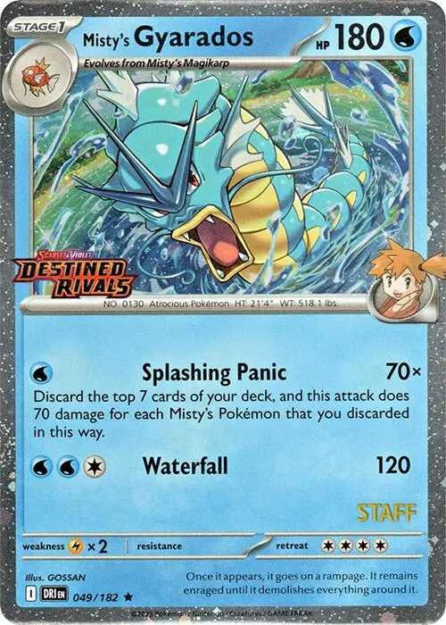Misty's Gyarados (049/182) (Prerelease Staff) [Scarlet & Violet: Destined Rivals] 1