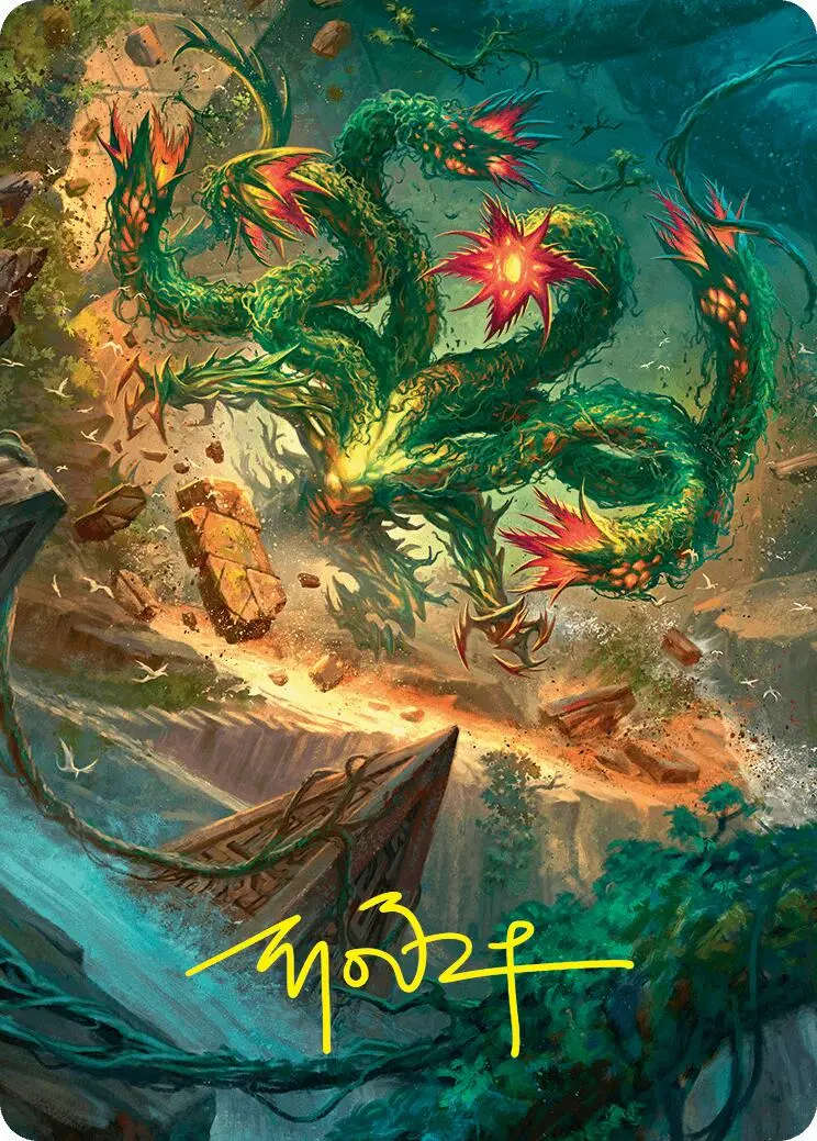 Mossborn Hydra Art Card (42/54) (Gold-Stamped Signature) [Foundations Art Series] 1