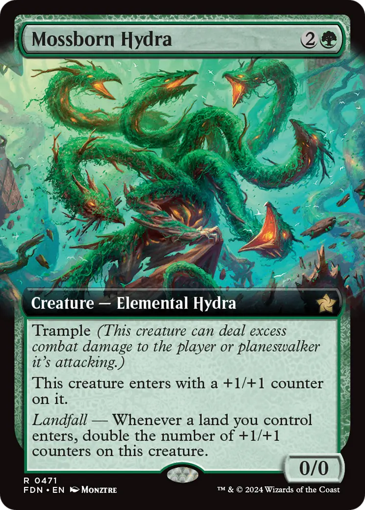Mossborn Hydra (Extended Art) [Foundations] 1