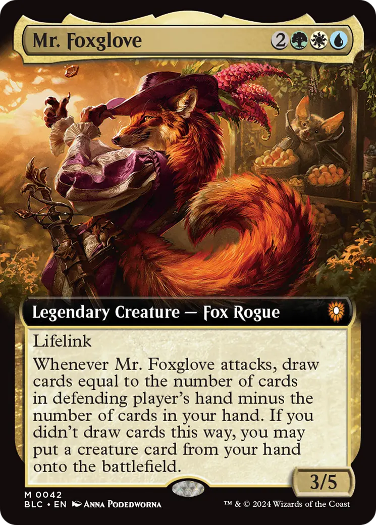 Mr. Foxglove (Extended Art) [Bloomburrow Commander] 1