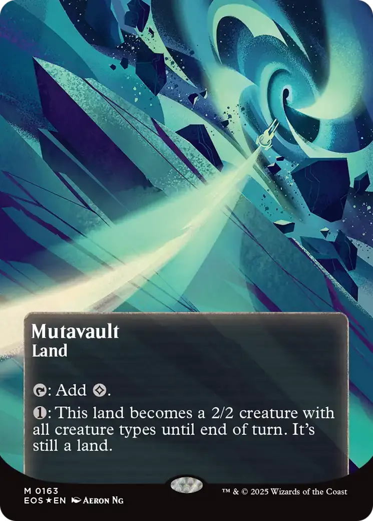 Mutavault (0163) (Borderless) (Galaxy Foil) [Edge Of Eternities: Stellar Sights] 1