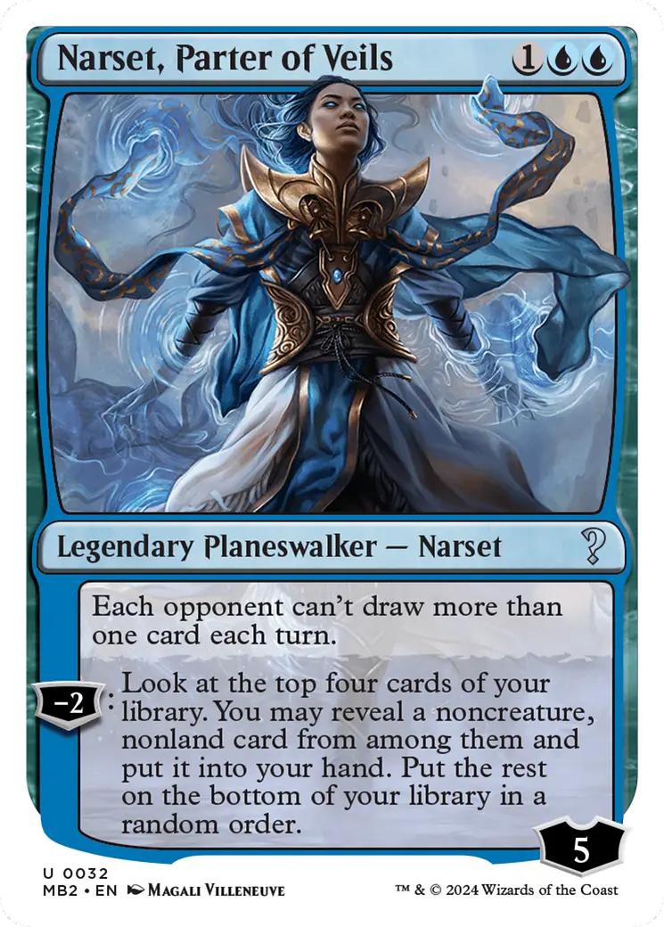 Narset, Parter Of Veils (White Border) [Mystery Booster 2] 1