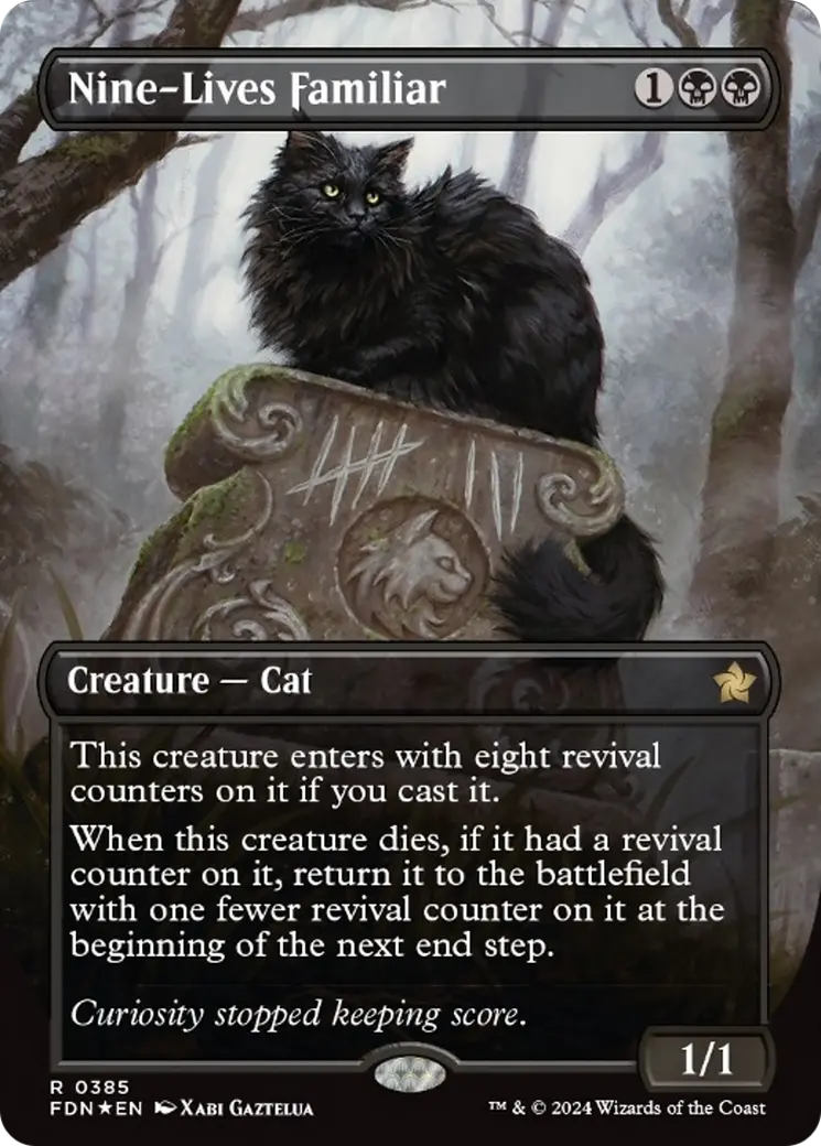 Nine-Lives Familiar (Borderless Mana Foil) [Foundations] 1