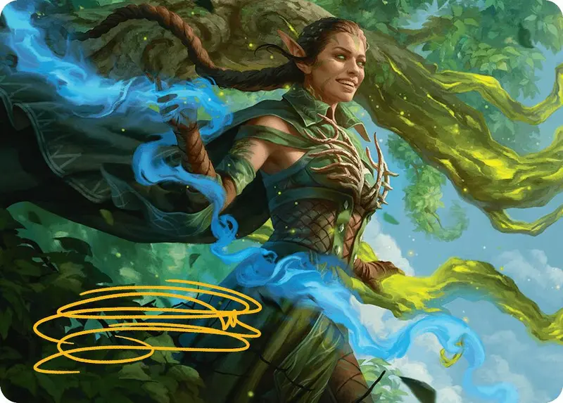 Nissa, Worldsoul Speaker Art Card (Gold-Stamped Signature) [Aetherdrift Art Series] 1
