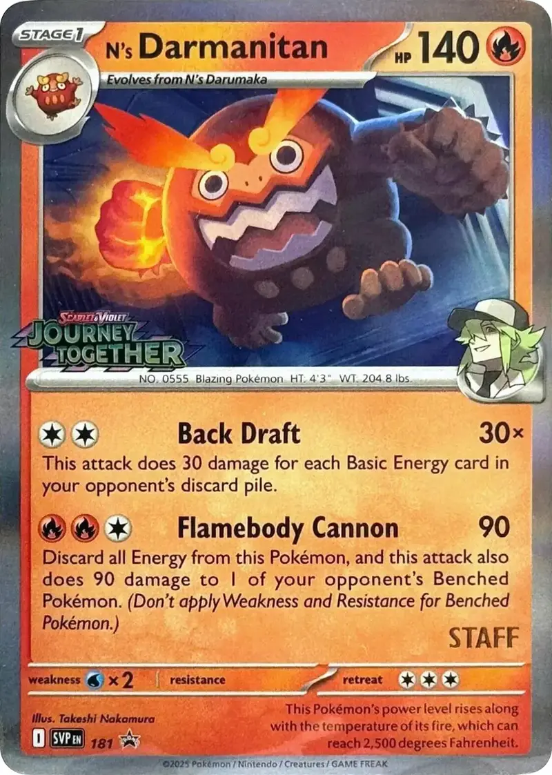 N's Darmanitan (181) (Prerelease Staff) [Scarlet & Violet: Black Star Promos] 1