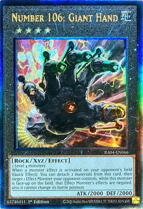Number 106: Giant Hand [Ra04-En066] Prismatic Ultimate Rare 1