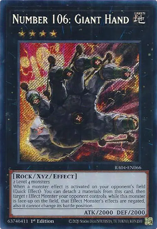 Number 106: Giant Hand [Ra04-En066] Secret Rare 1