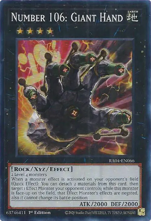 Number 106: Giant Hand [Ra04-En066] Super Rare 1