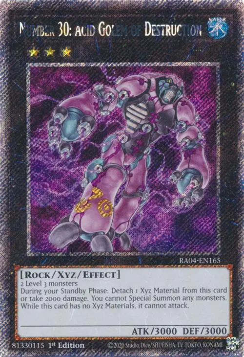 Number 30: Acid Golem Of Destruction [Ra04-En165] Platinum Secret Rare 1