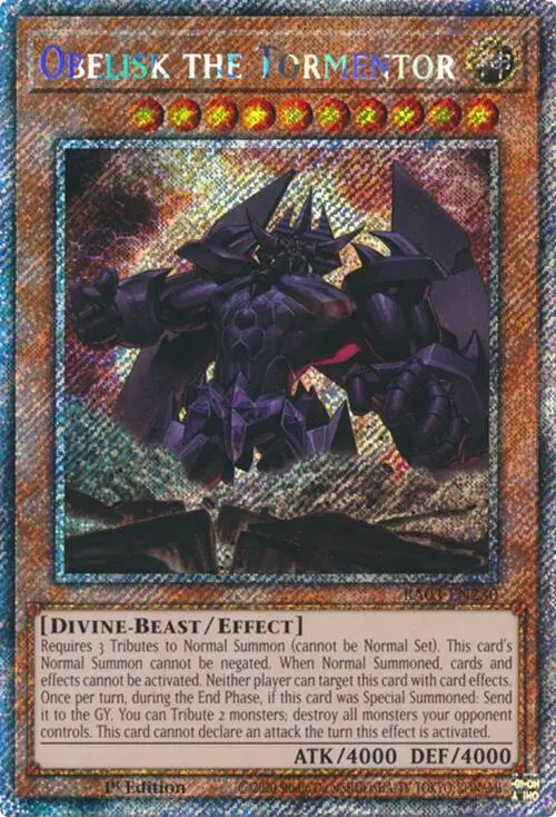 Obelisk The Tormentor (Platinum Secret Rare) [Ra03-En230] Platinum Secret Rare 1