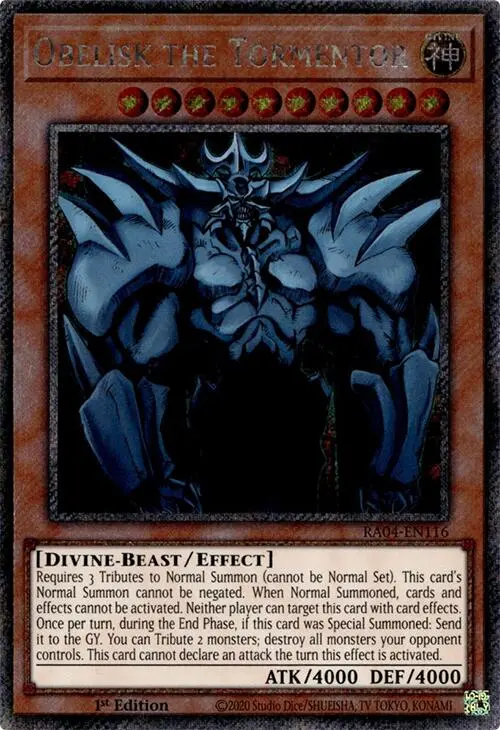 Obelisk The Tormentor [Ra04-En116] Platinum Secret Rare 1