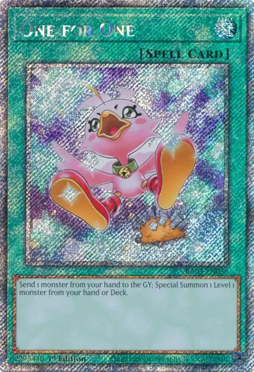 One For One (Alternate Art) (Platinum Secret Rare) [Ra03-En056] Platinum Secret Rare 1
