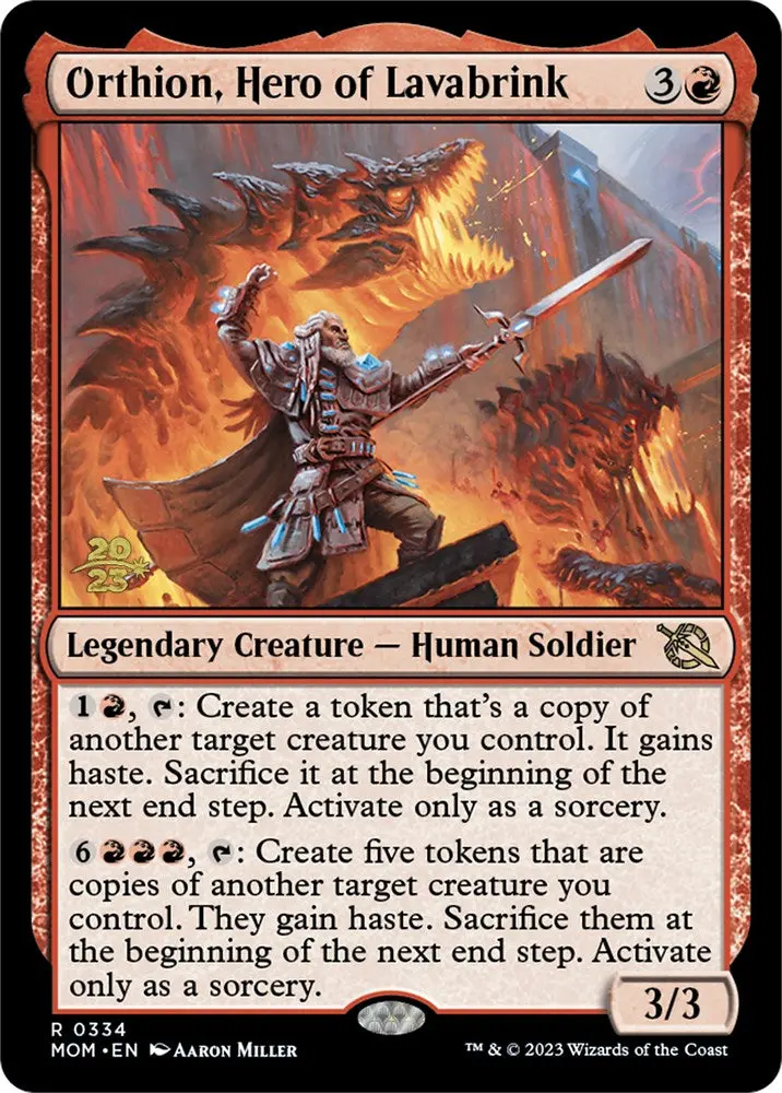 Orthion, Hero Of Lavabrink [March Of The Machine Prerelease Promos] 1