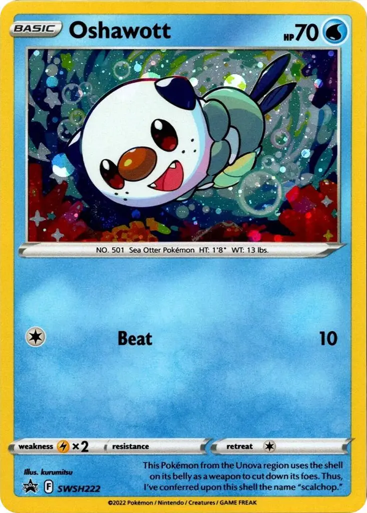 Oshawott (Swsh222) (Cosmo Holo) [Sword & Shield: Black Star Promos] 1