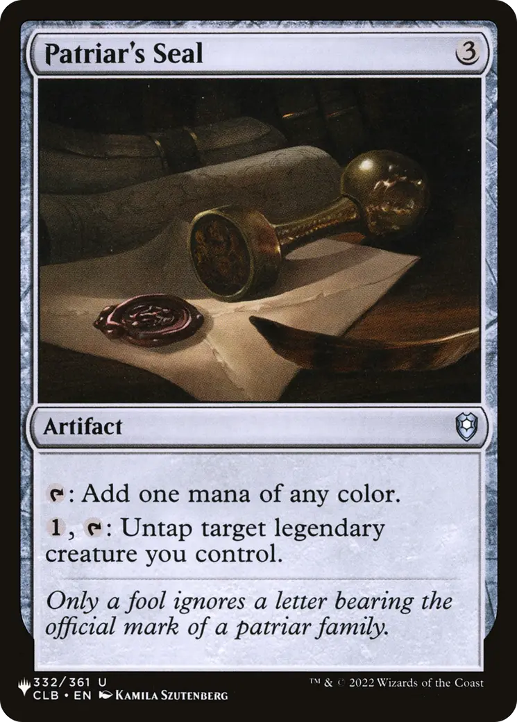 Patriar's Seal [The List] 1