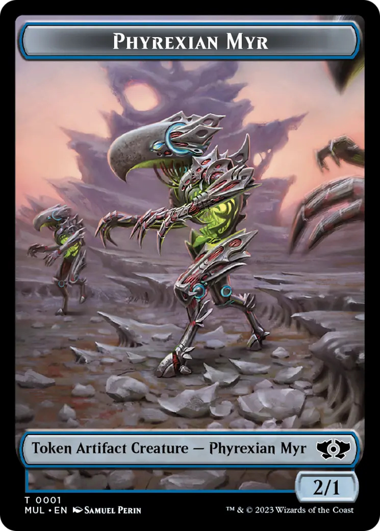 Phyrexian Myr // Wrenn And Realmbreaker Emblem Double-Sided Token [March Of The Machine Tokens] 1
