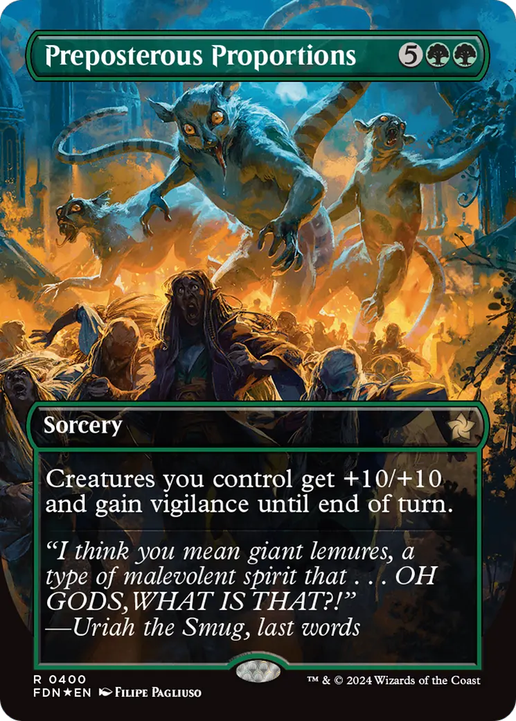 Preposterous Proportions (Borderless) (Mana Foil) [Foundations] 1