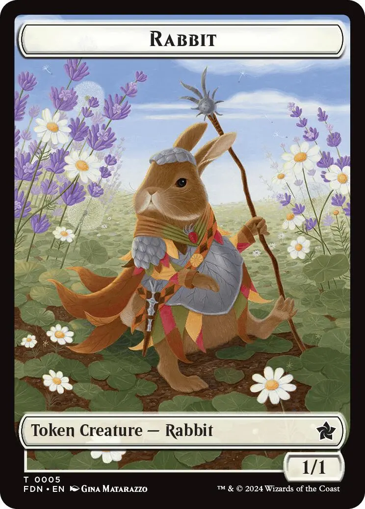 Rabbit // Soldier Double-Sided Token [Foundations Tokens] 1
