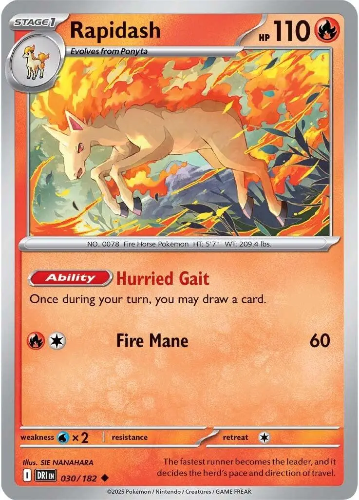 Rapidash (030/182) [Scarlet & Violet: Destined Rivals] 1