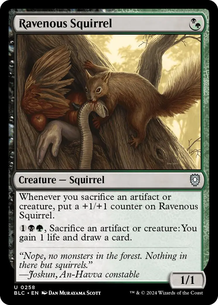 Ravenous Squirrel [Bloomburrow Commander] 1