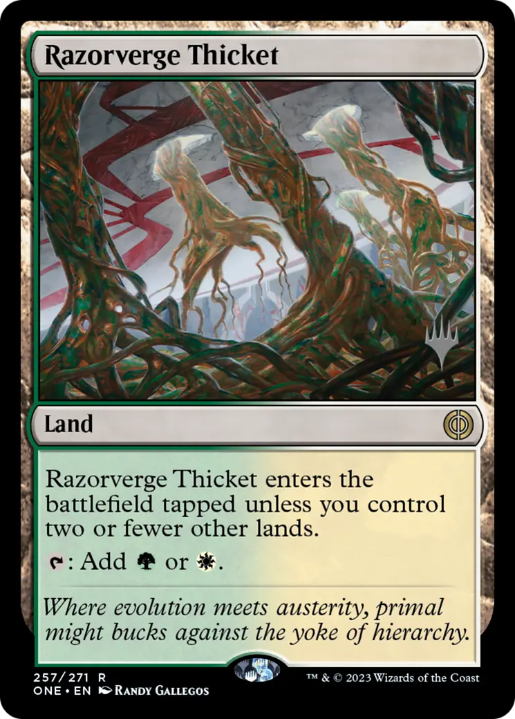 Razorverge Thicket (Promo Pack) [Phyrexia: All Will Be One Promos] 1
