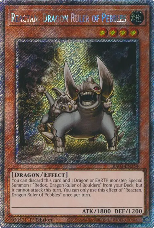 Reactan, Dragon Ruler Of Pebbles (Platinum Secret Rare) [Ra03-En254] Platinum Secret Rare 1