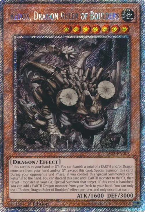 Redox, Dragon Ruler Of Boulders (Platinum Secret Rare) [Ra03-En008] Platinum Secret Rare 1