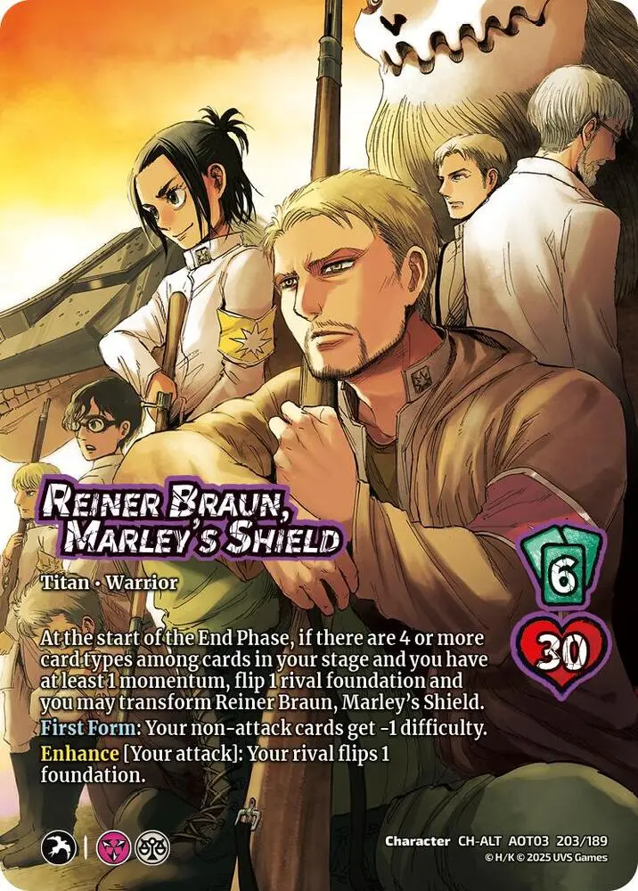 Reiner Braun, Marley's Shield // Armored Titan, Finale (Alternate Art) - Foil 1